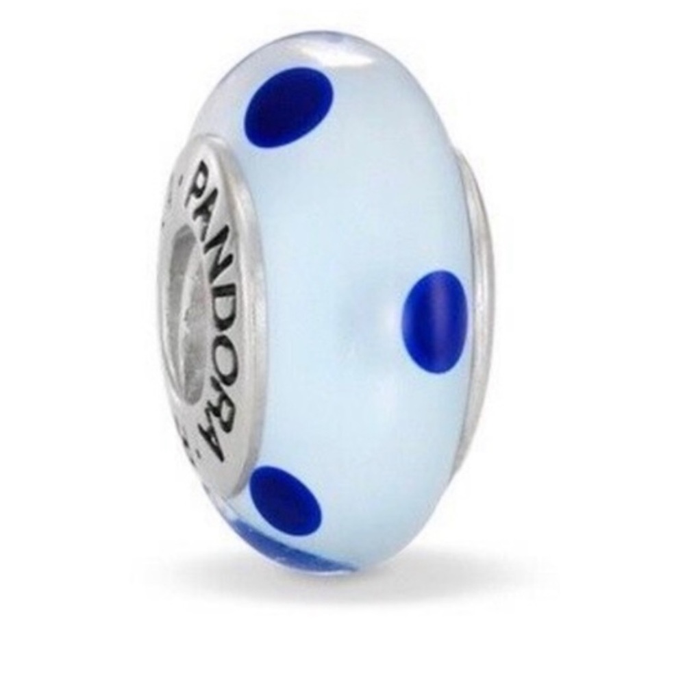PANDORA Blue Dots Glass Charm